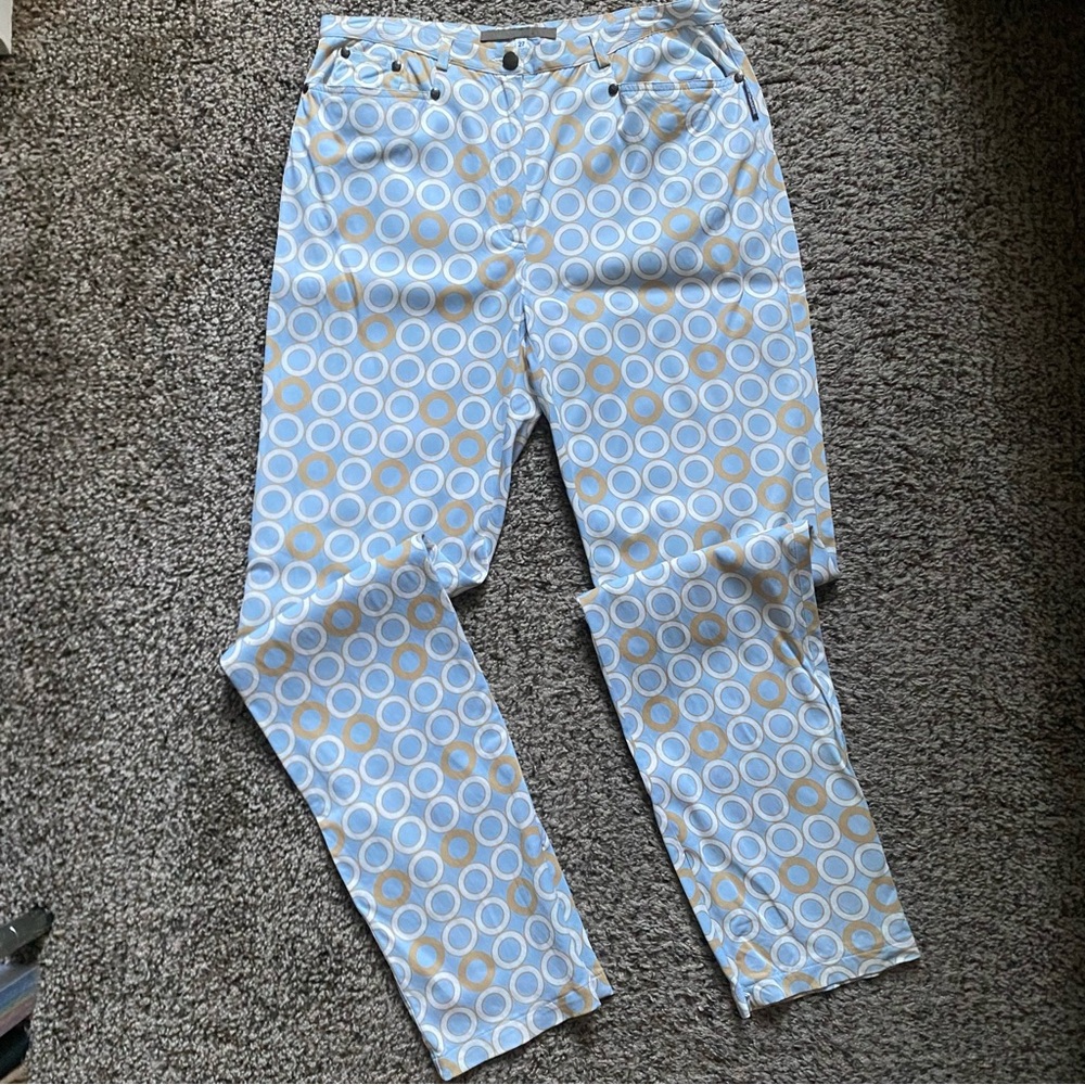 Vintage Valentino Circle Print Trouser Made in Italy Women’s Pants Size 27, K